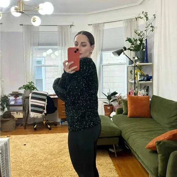 Forever 21 Spotted Black & White Crew Neck Cable Knit Pullover Sweater - Picture 9 of 10